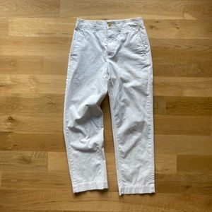 Everlane Relaxed High Waist Chino Sz 0 EUC White Button Fly Stretch Straight